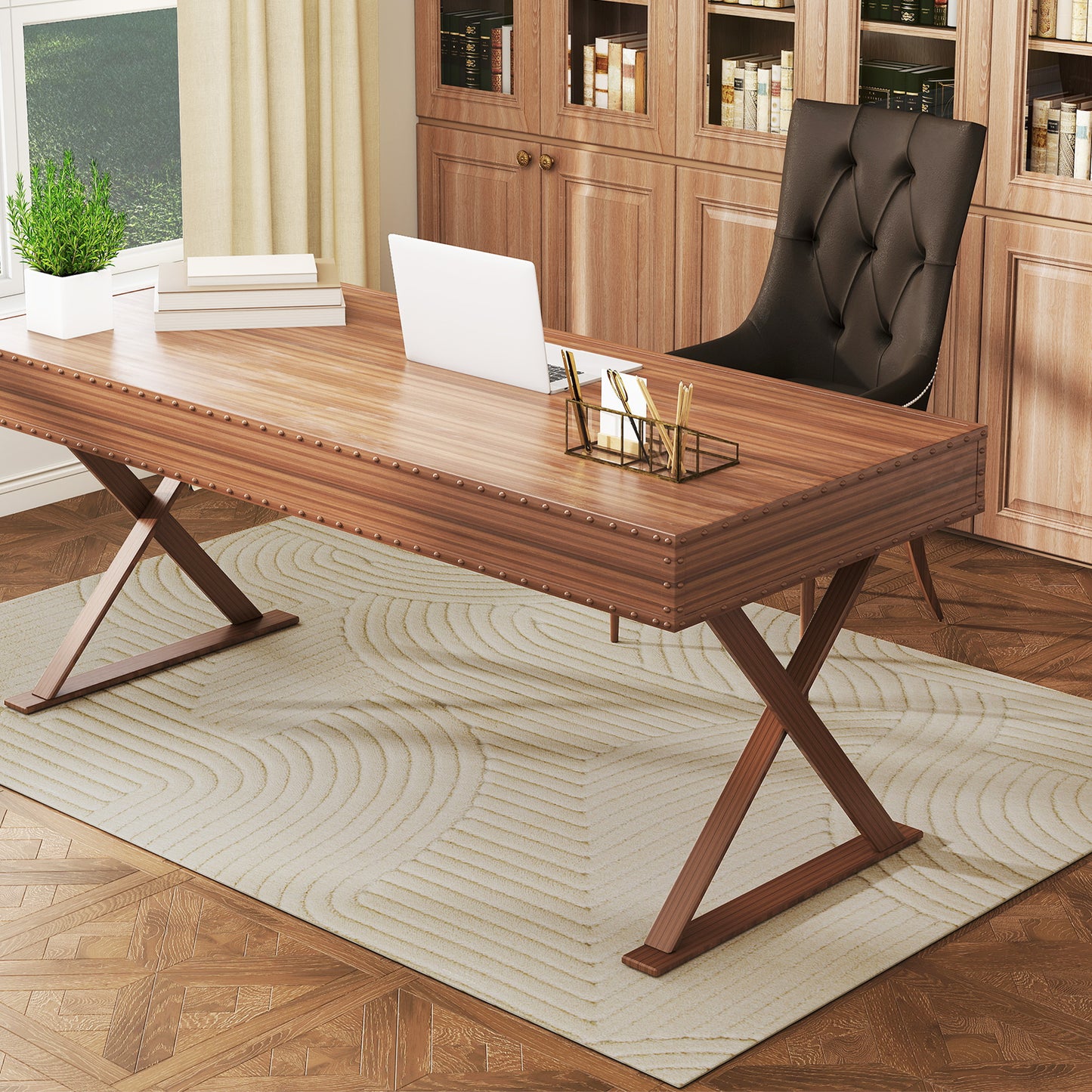 Cream White Area Rug, 15mm Pile, Non-Slip, 200x140 cm