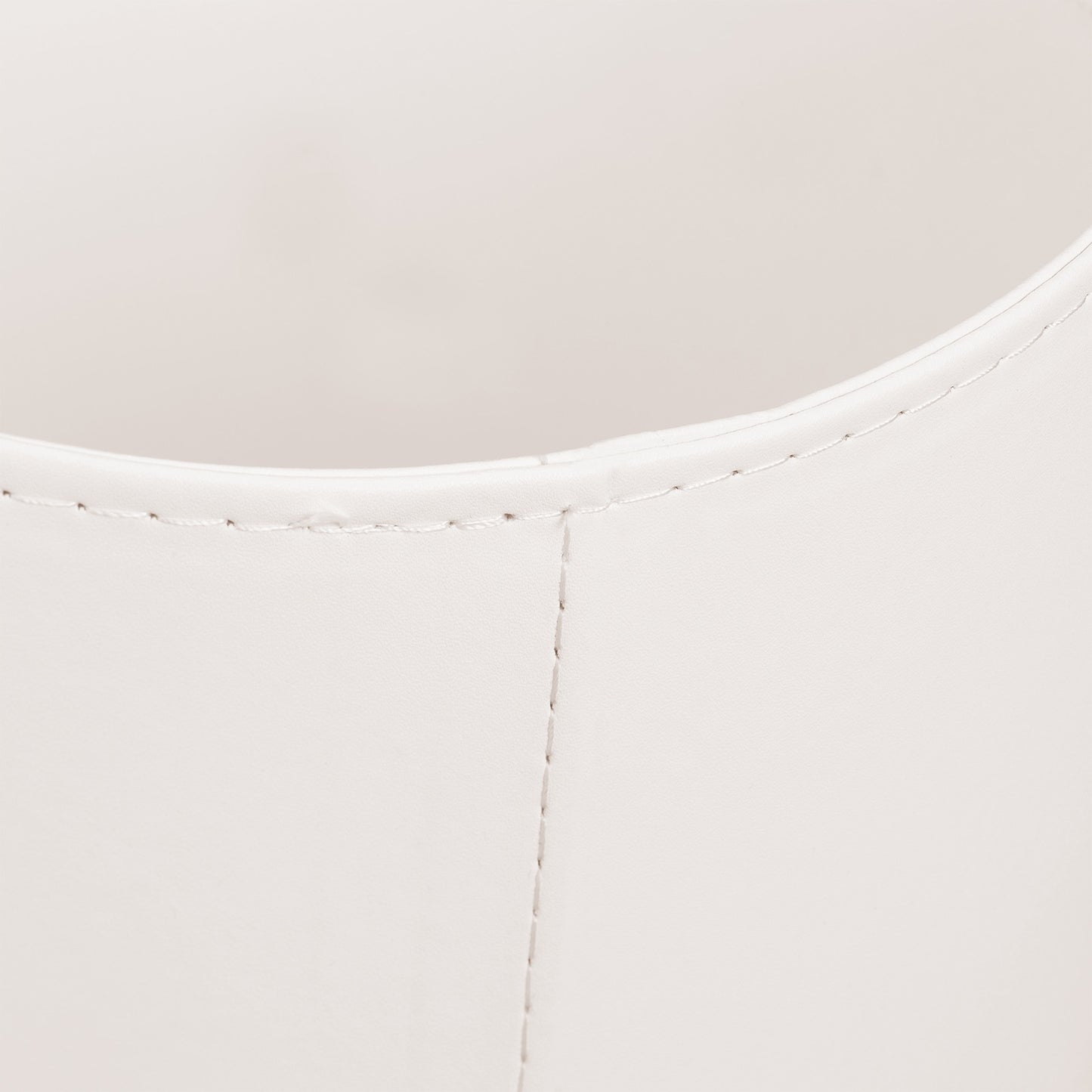 Cream White Wooden basket Artificial leather