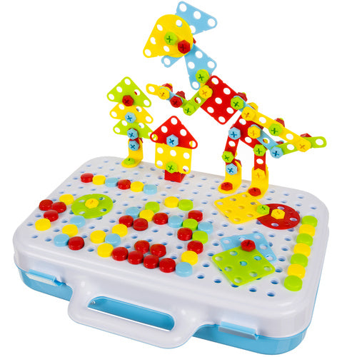 Creative Mosaic Toy Set with Screwdriver, 300 Pieces