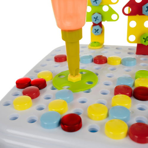 Creative Mosaic Toy Set with Screwdriver, 300 Pieces