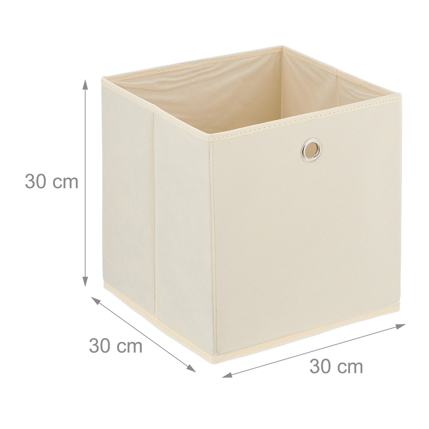 Creme Storage Boxes with Grip, Set of 4