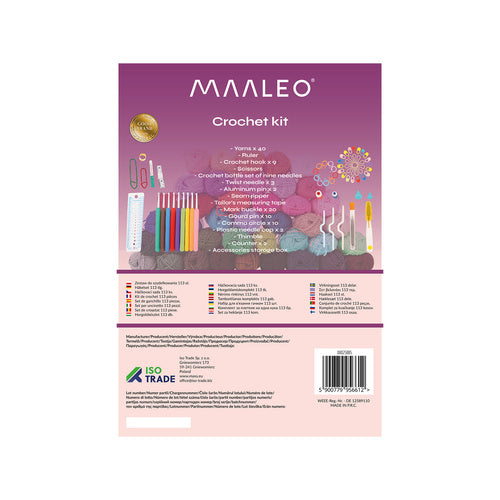 Crochet Kit, 113 Pieces, Includes Hooks and Accessories