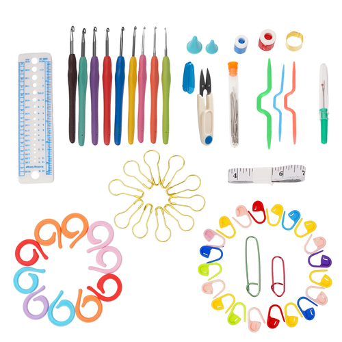 Crochet Kit, 113 Pieces, Includes Hooks and Accessories