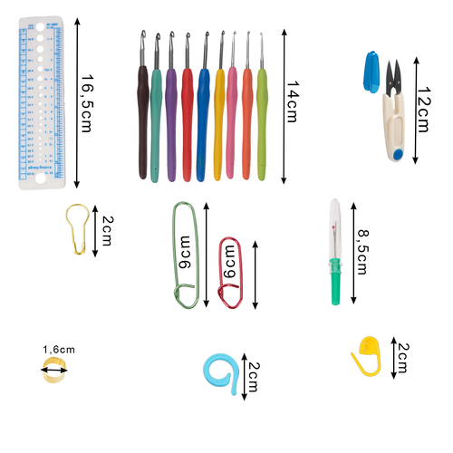 Crochet Kit, 113 Pieces, Includes Hooks and Accessories