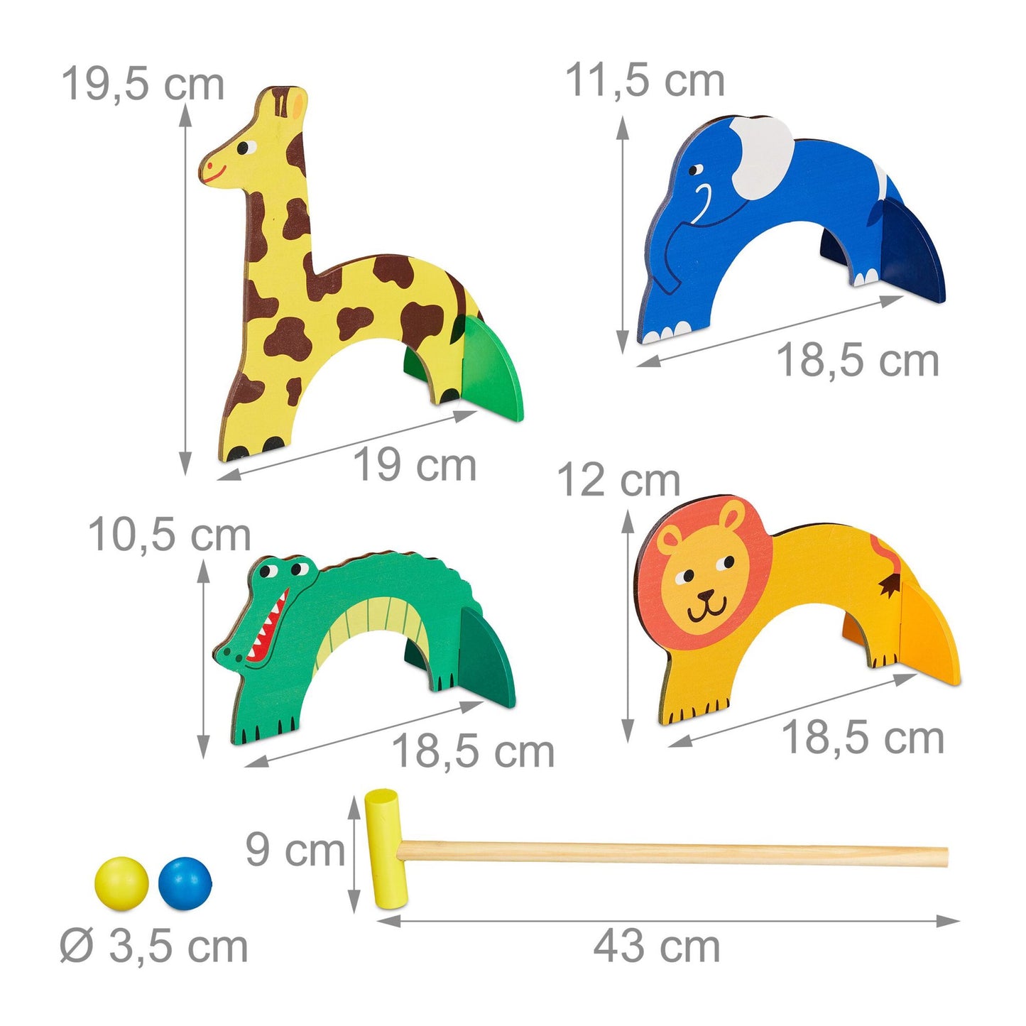 Croquet game for children in animal design