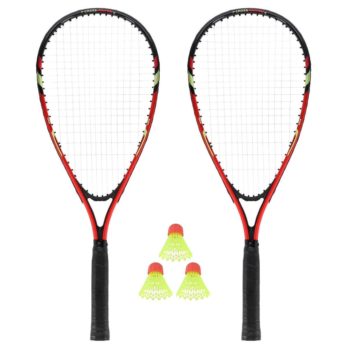 Crossminton Set with 2 Rackets, Shuttlecocks, Red Cover