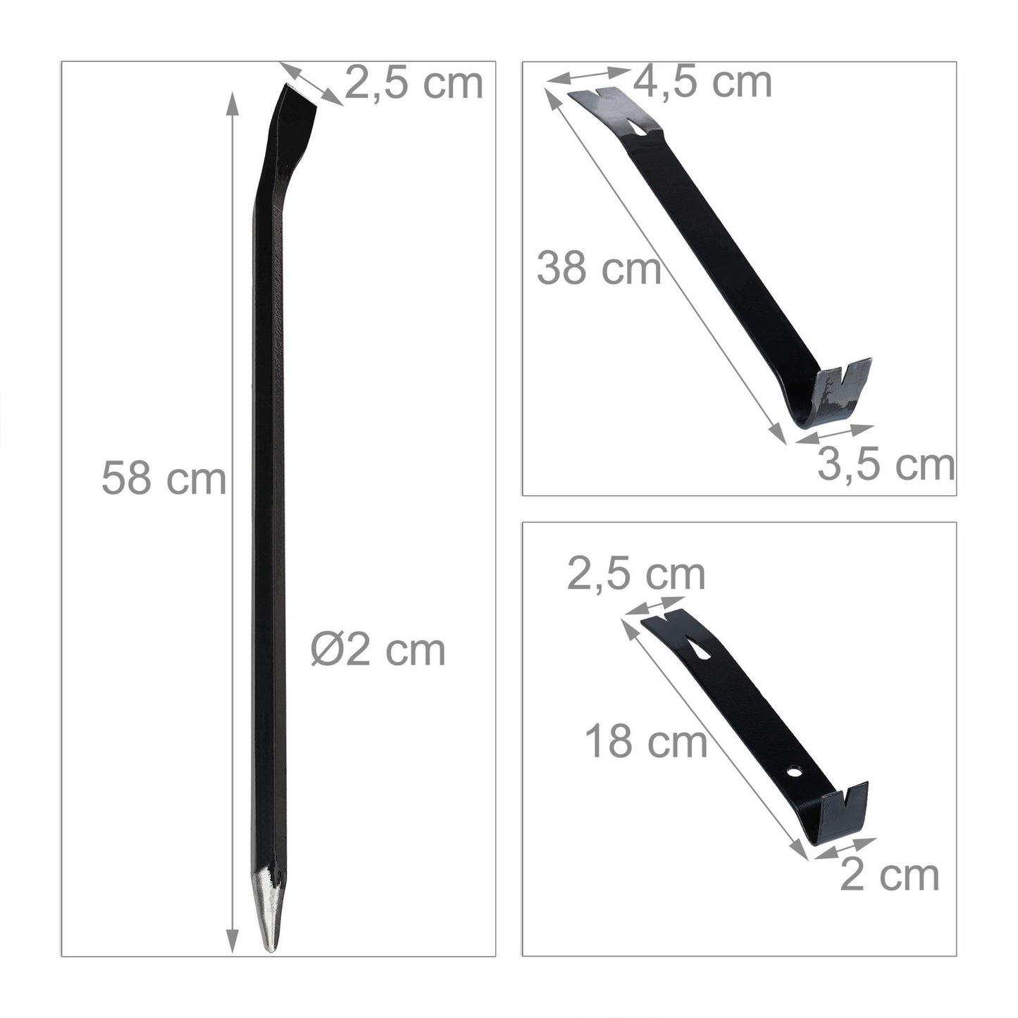 Crowbar set 5 parts