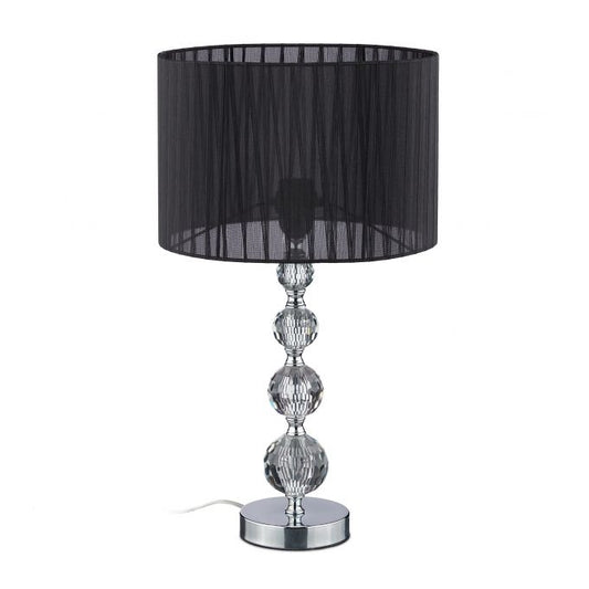 <p>The crystal design table lamp elevates any room with its elegant style and warm ambiance. Featuring a crystal-like glass base and black organza shade, it blends modern design with classic elegance.</p>

<ul>
<li>Enhance decor with a unique crystal-like