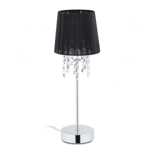 <p>Enhance your space with a table lamp featuring crystal accents and an organza shade, offering ambient lighting and a touch of elegance. Perfect for living rooms and bedrooms, this lamp transforms any room.</p>

<ul>
<li>Illuminate with a black organza