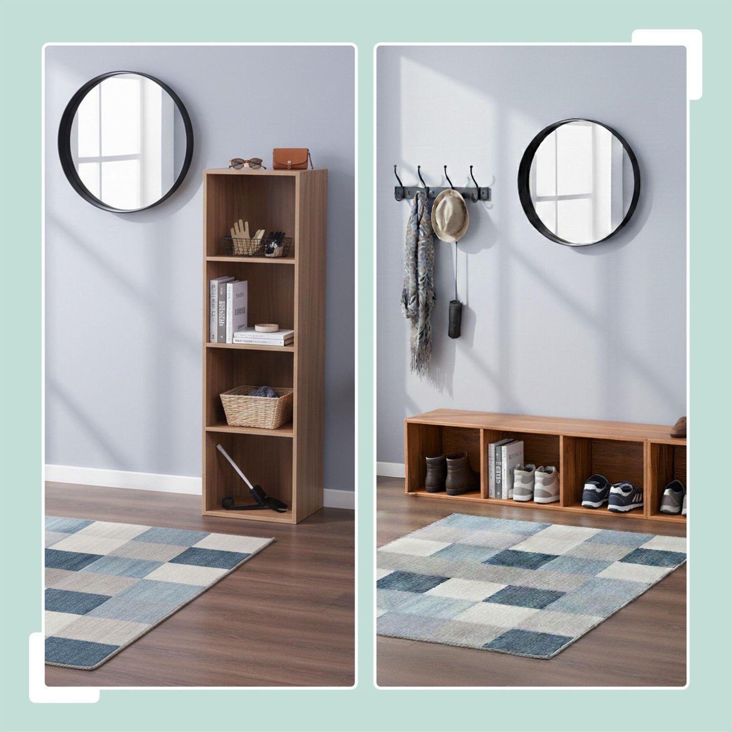 Cube Bookcase, Freestanding Shelf with Non-Slip Feet