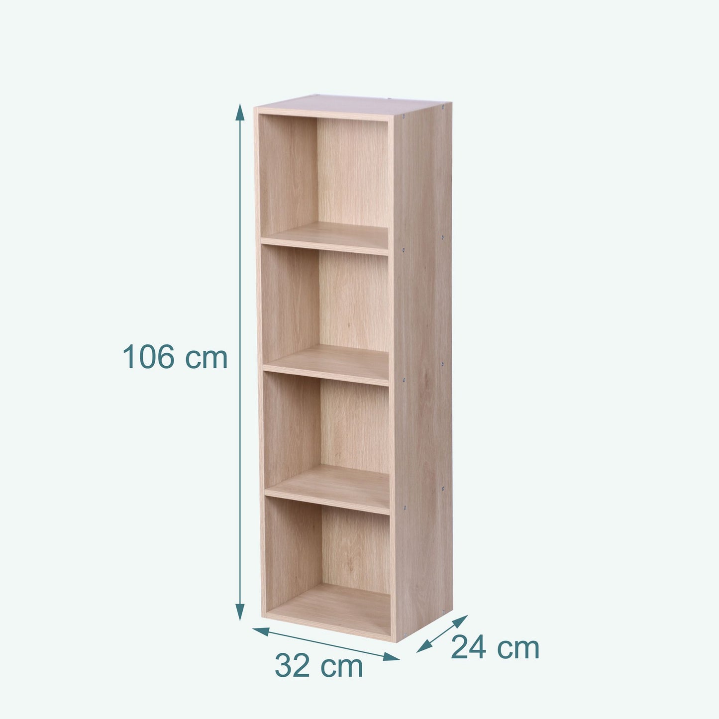 Cube Bookcase, Freestanding Shelf with Non-Slip Feet