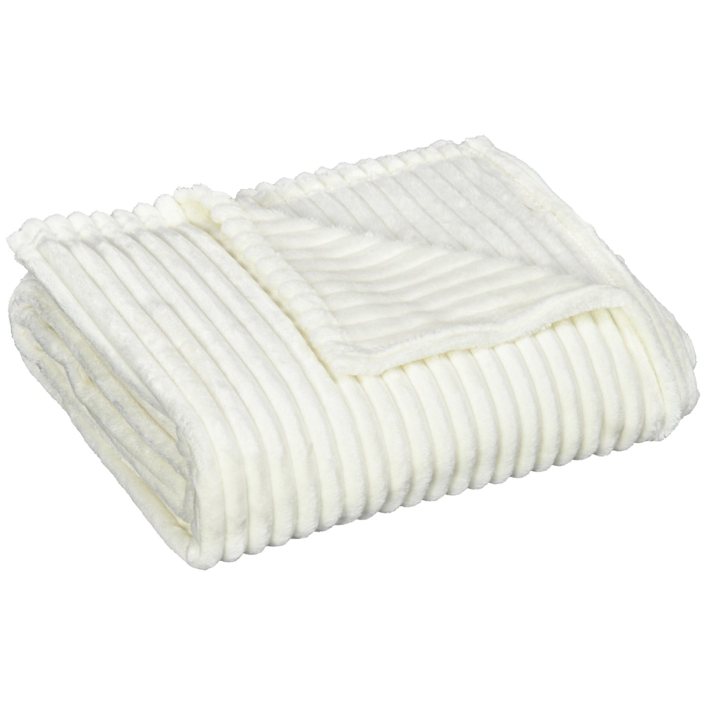 Fluffy fleece sofa Bed blanket, cream, 203 x 152 cm