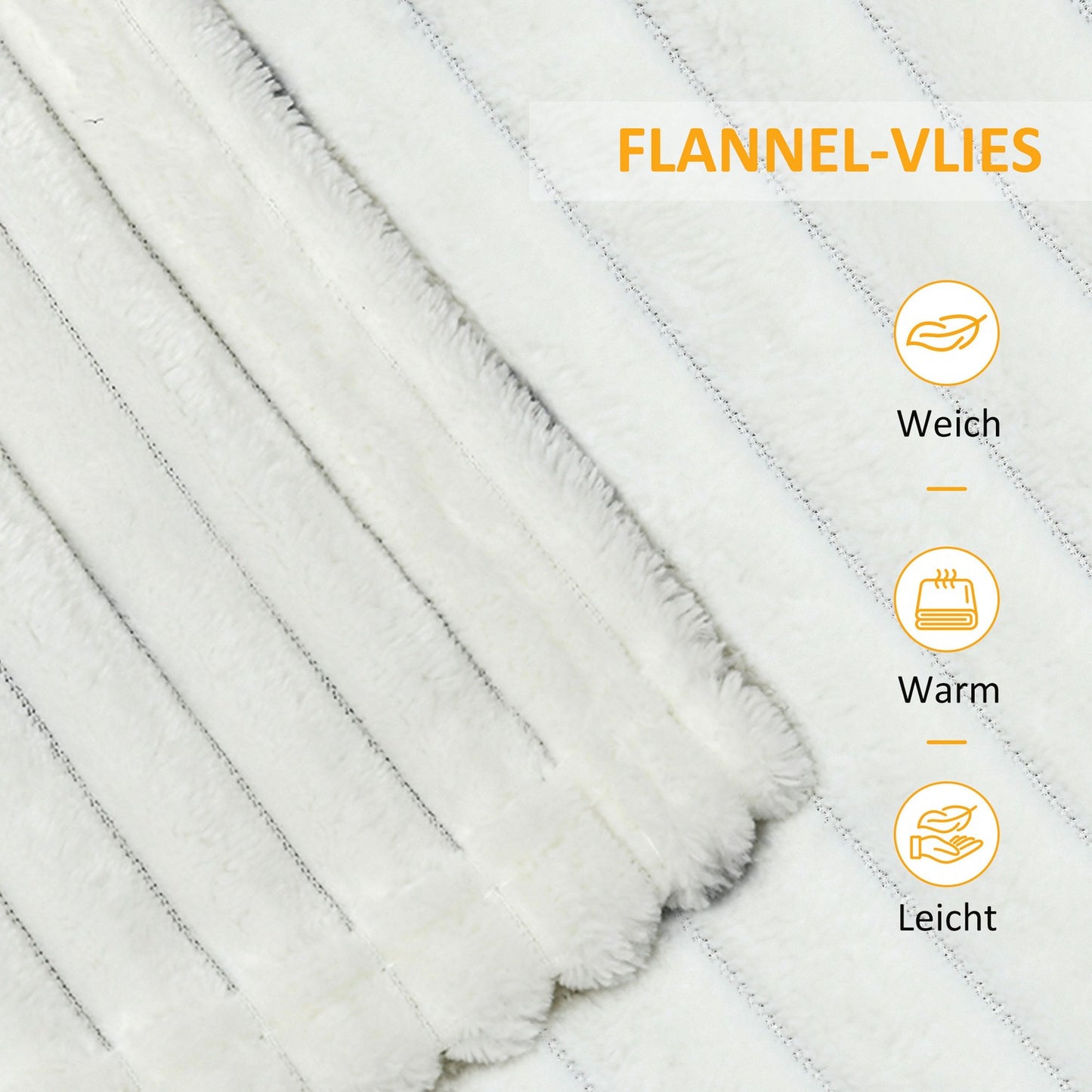 Fluffy fleece sofa Bed blanket, cream, 203 x 152 cm