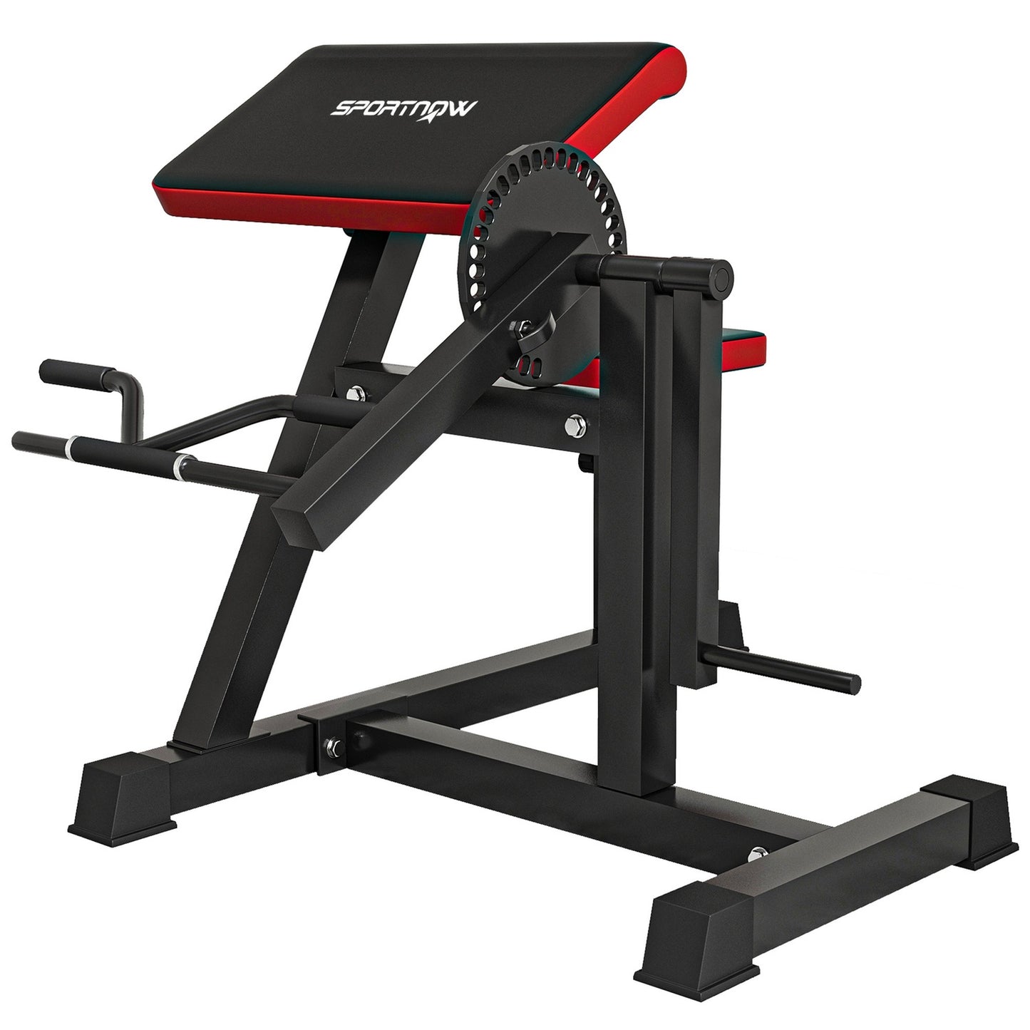 Curl bench & tricep extension, 5 seat adjustments, 25 angles, steel & synthetic leather, black