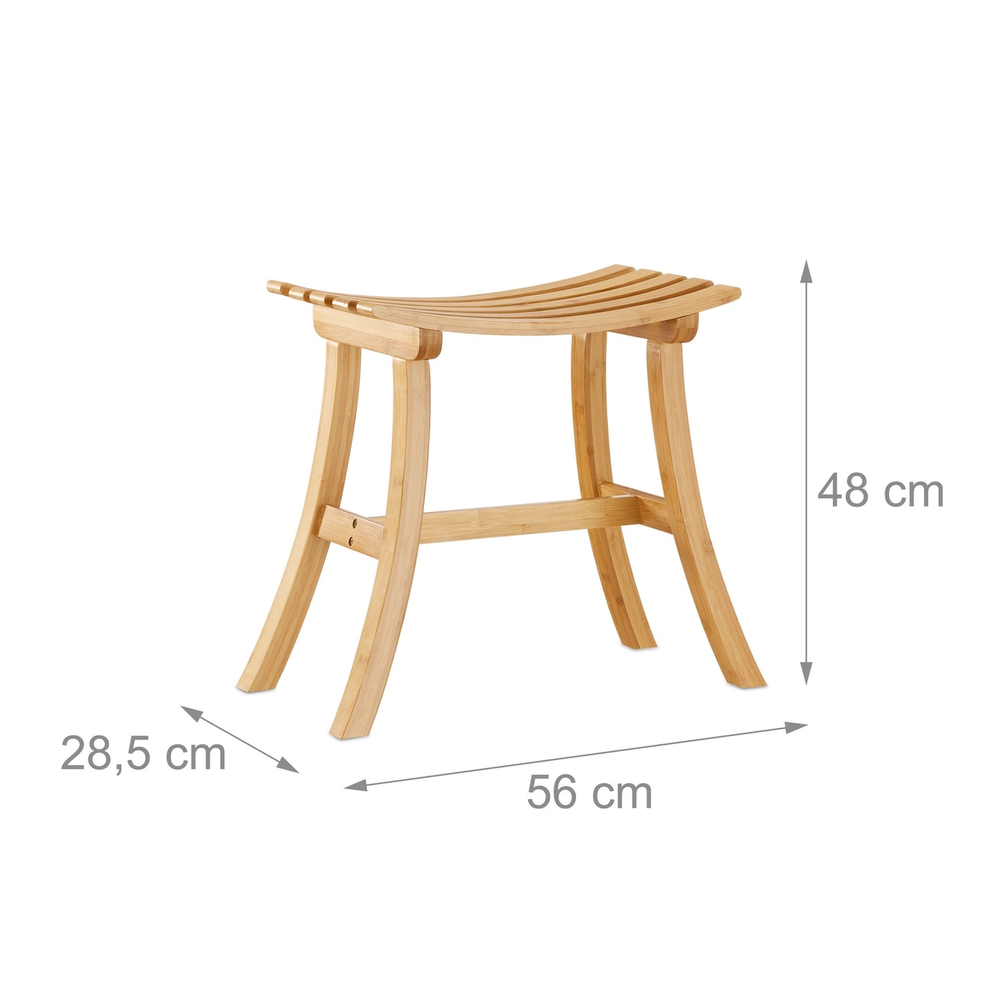 Curved bamboo stool