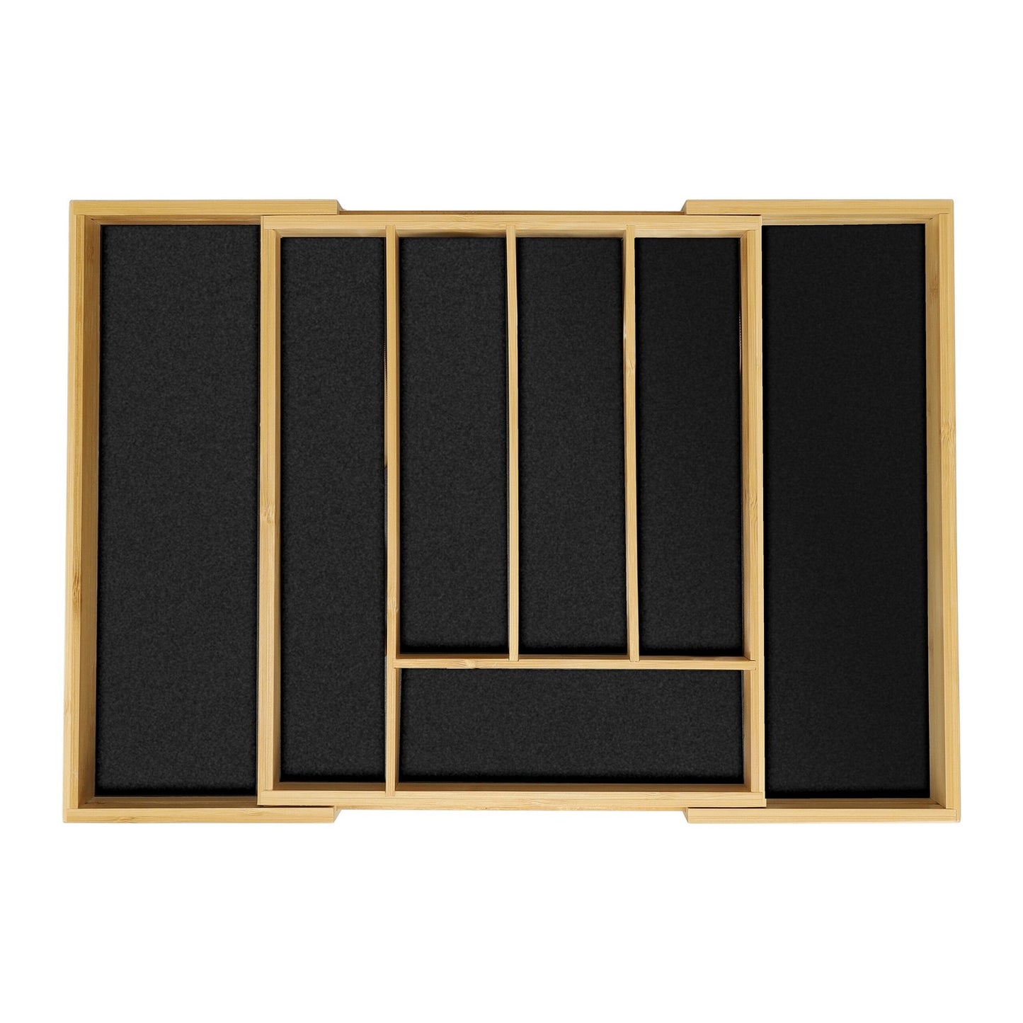 Cutlery Tray, Adjustable Bamboo, Black MDF