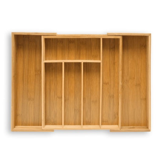 Cutlery box bamboo 48 cm extendable