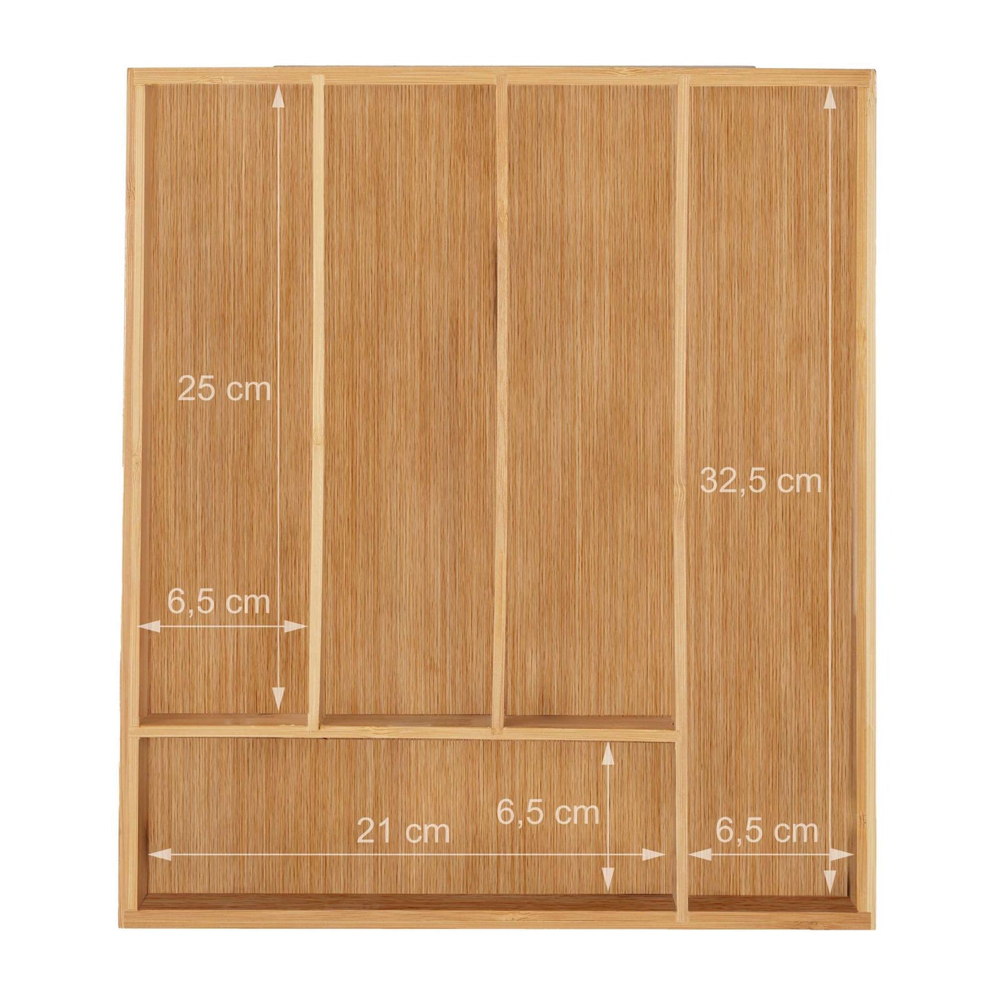 Cutlery box bamboo 5 compartments