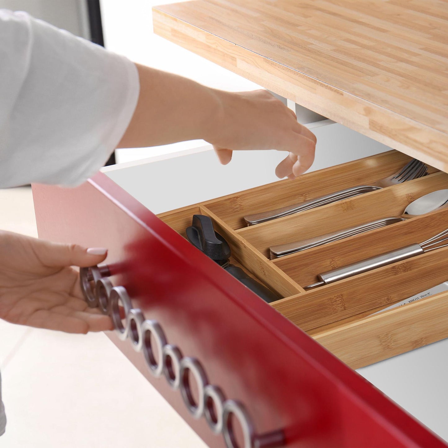 Cutlery box bamboo 5 compartments