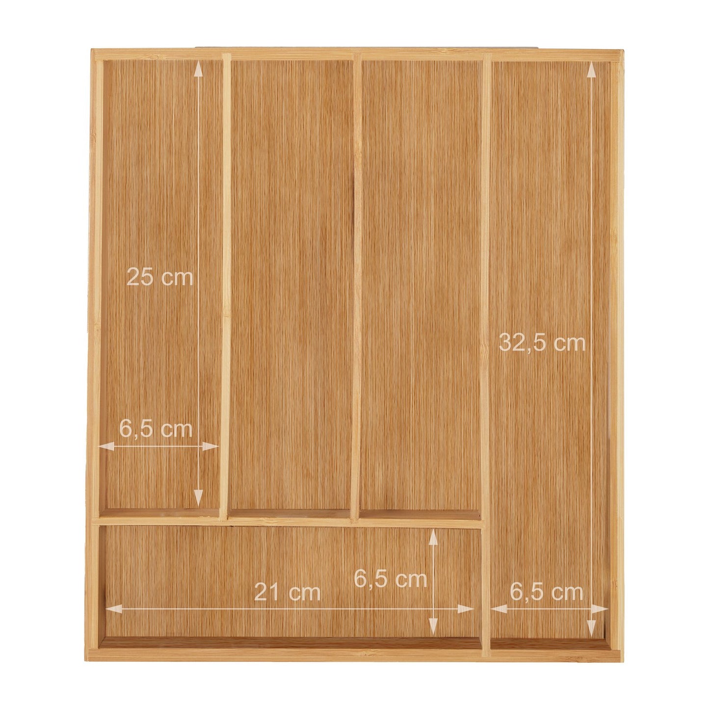 Cutlery box bamboo 5 compartments