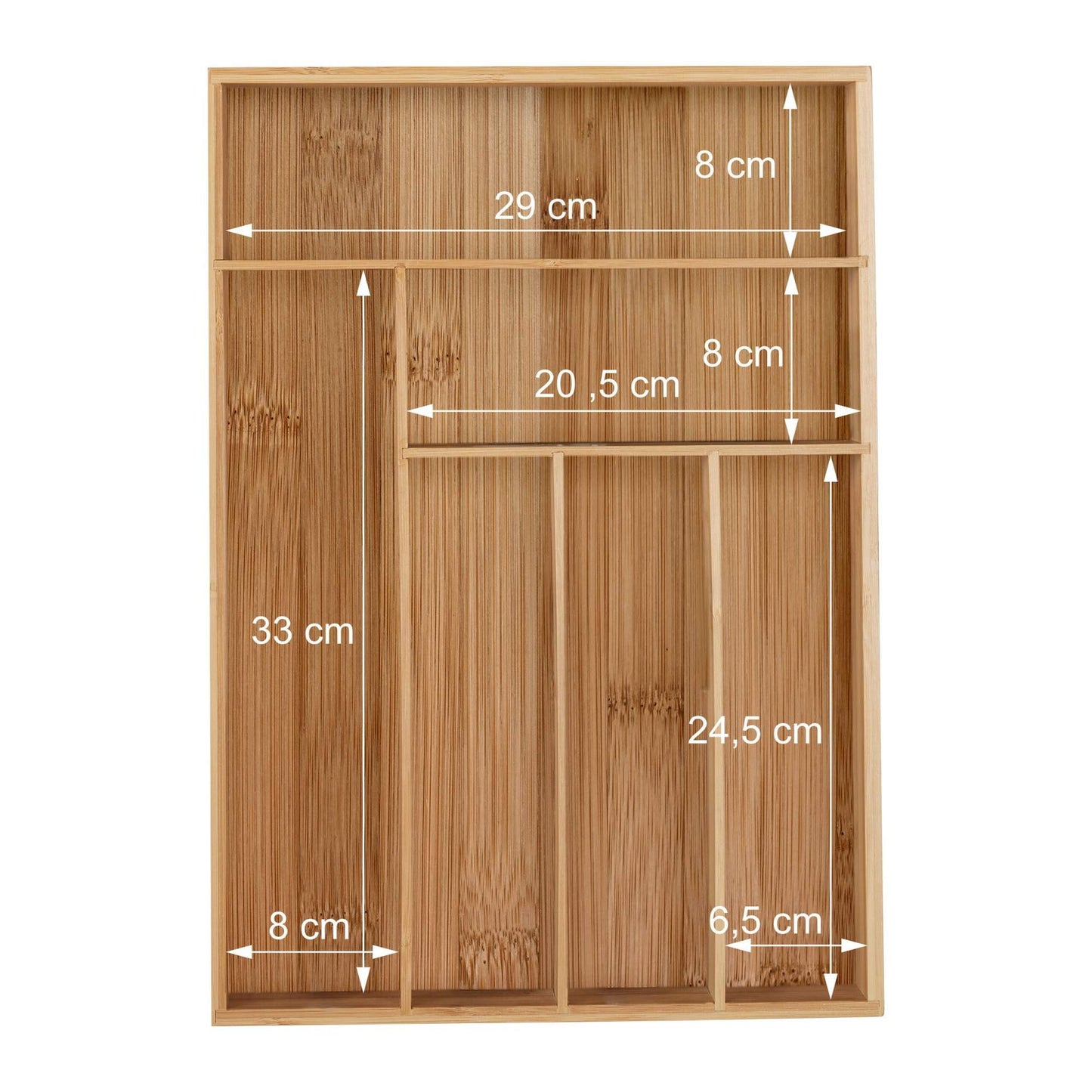 Cutlery box bamboo 6 compartments