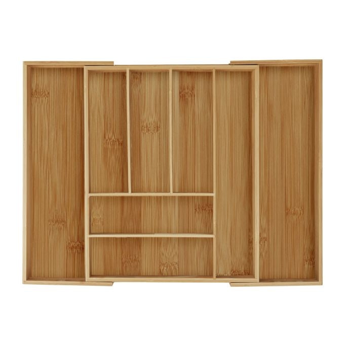 Cutlery box bamboo extendable