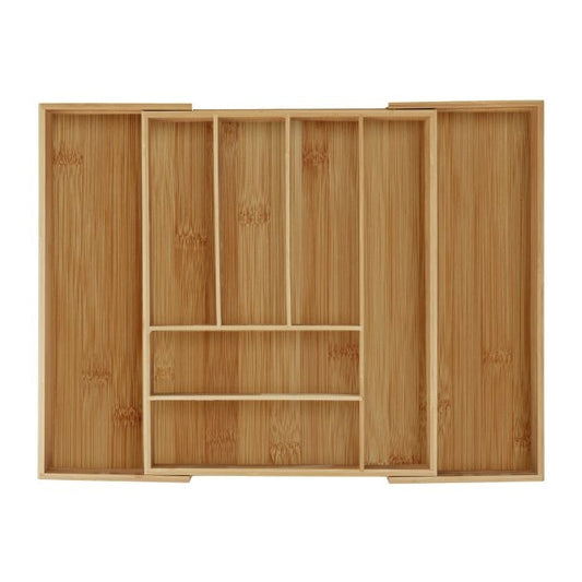 Cutlery box bamboo extendable