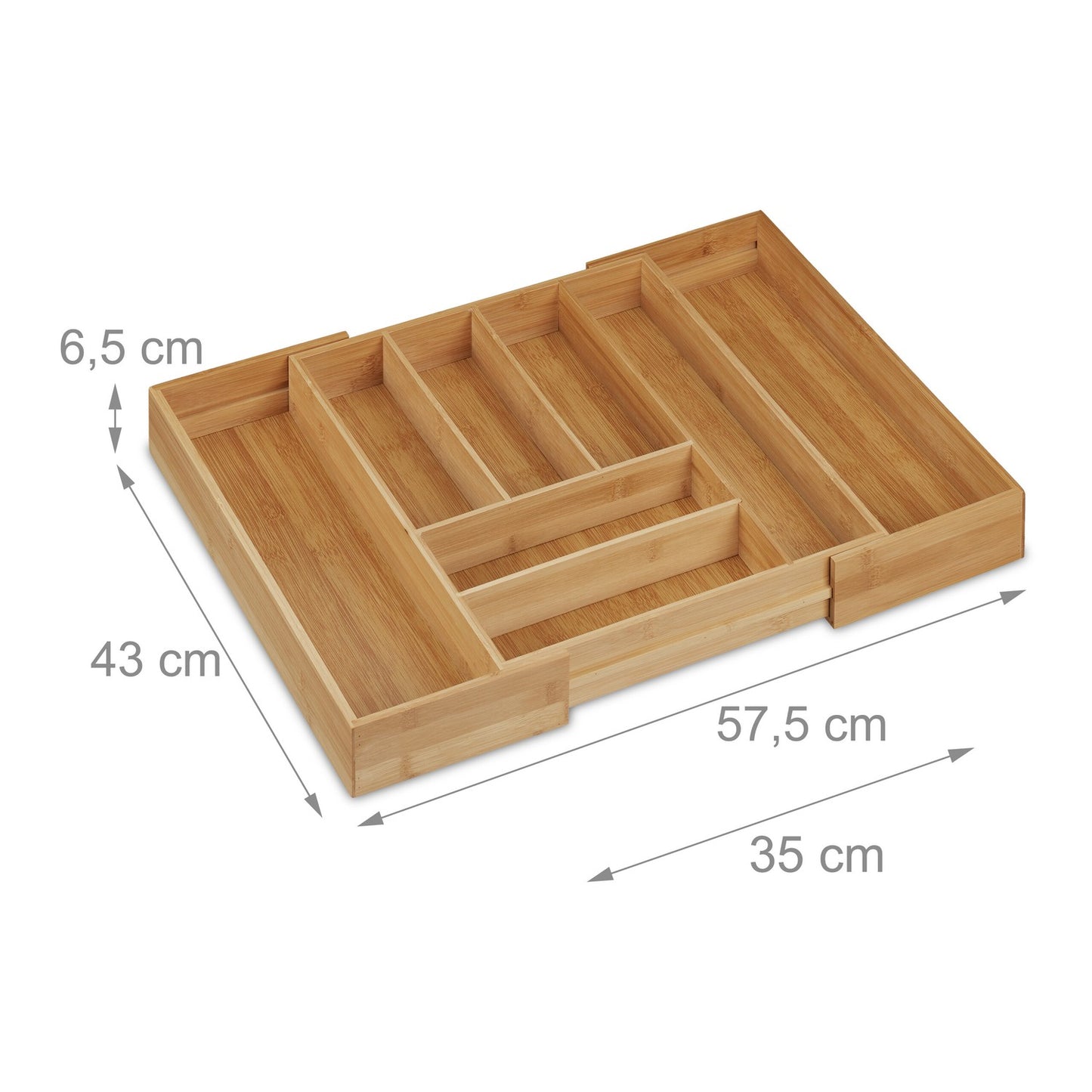 Cutlery box bamboo extendable
