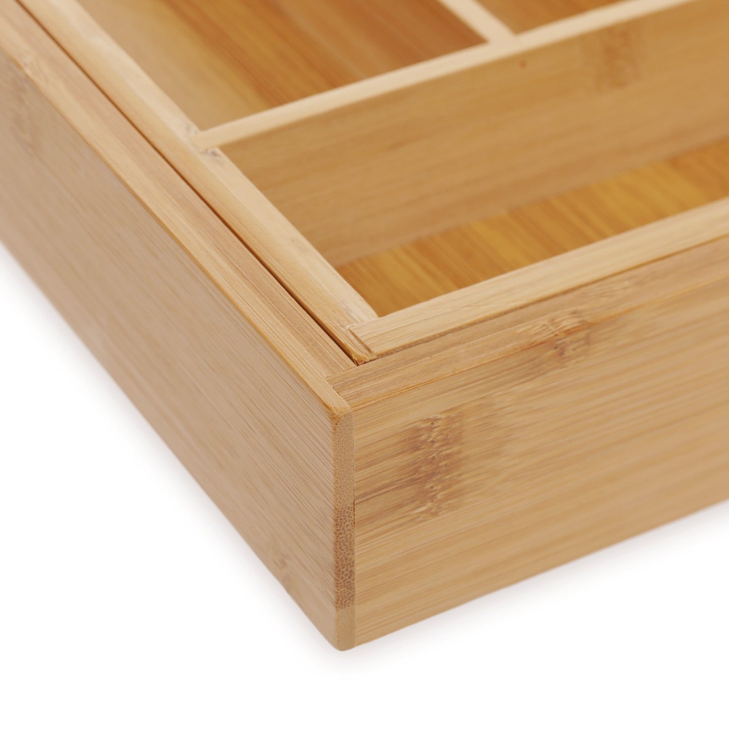 Cutlery box bamboo extendable