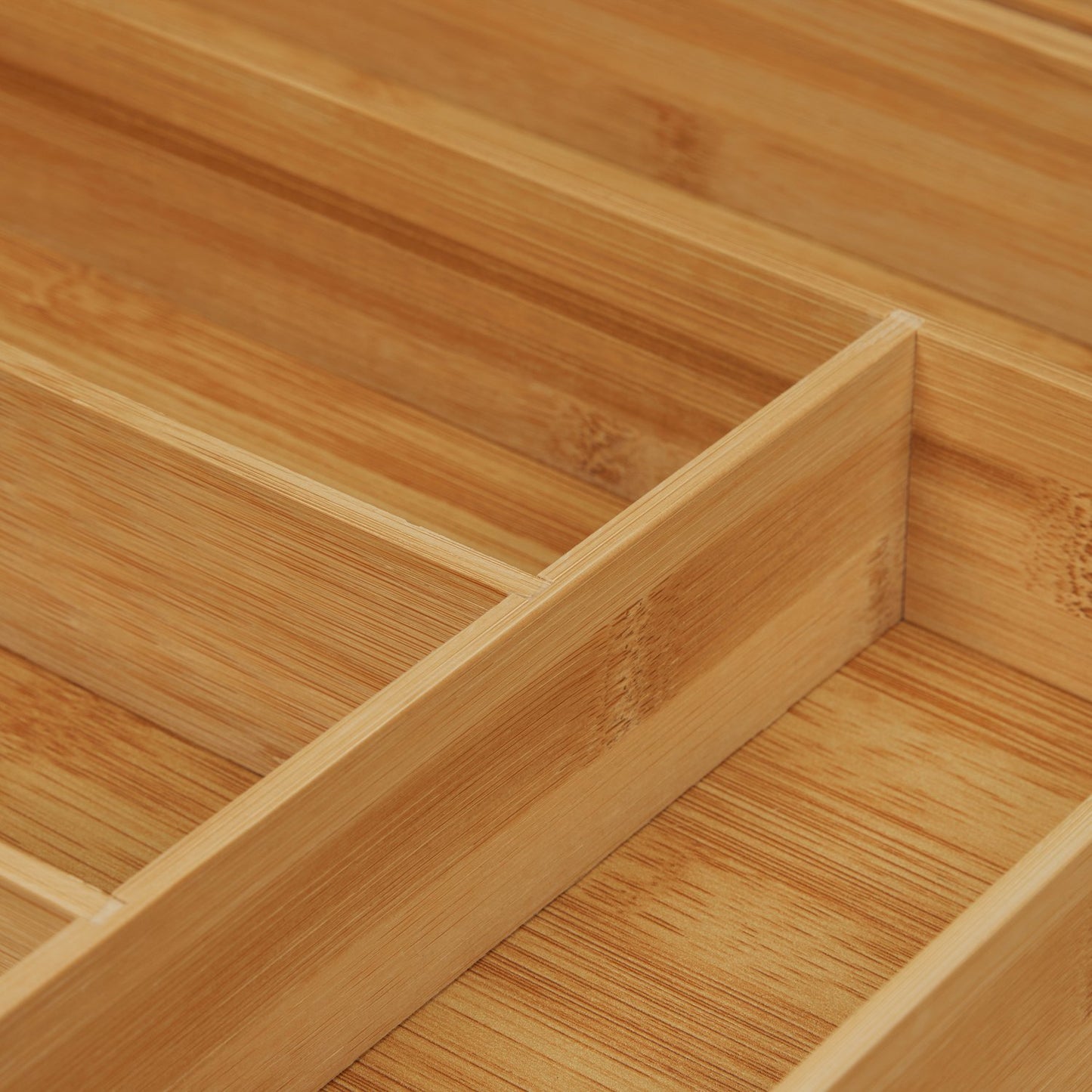 Cutlery box bamboo extendable