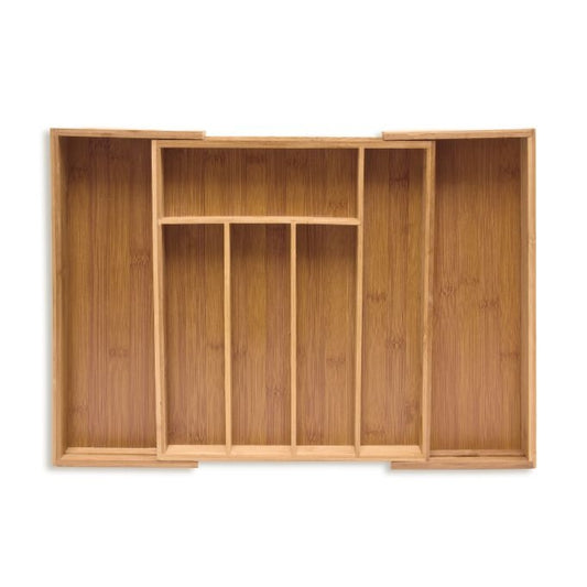 Cutlery box bamboo extendable