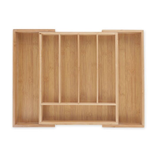 Cutlery box bamboo extendable