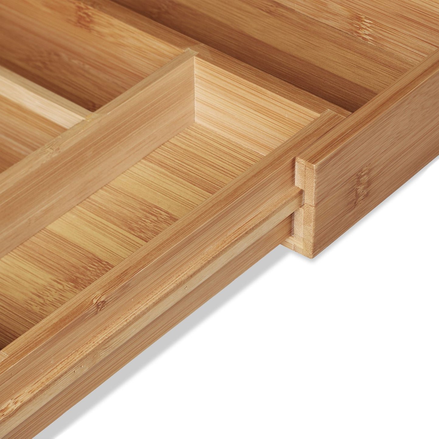 Cutlery box bamboo extendable