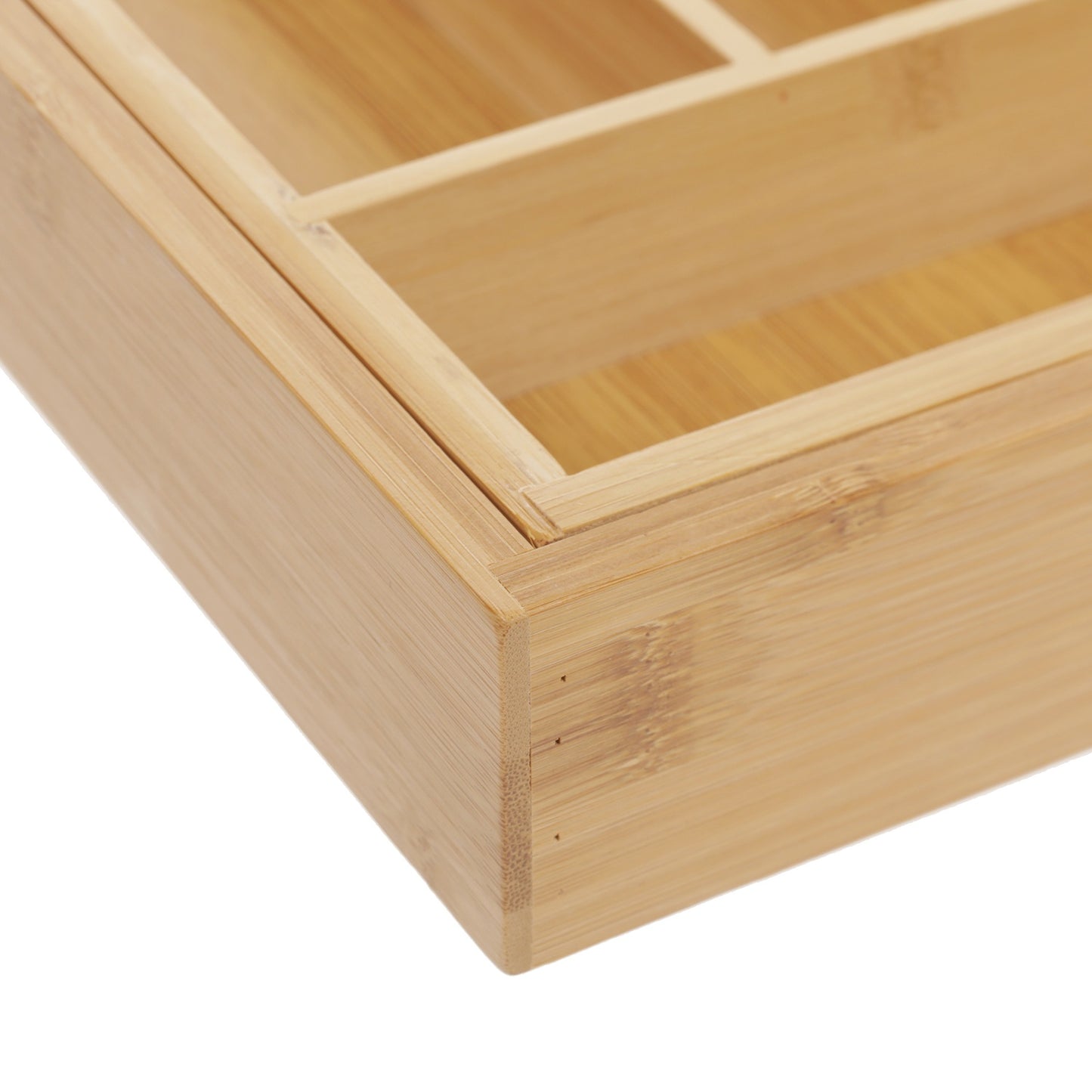 Cutlery box bamboo extendable