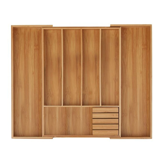Cutlery box bamboo extendable
