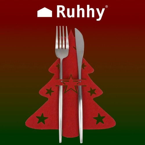 Cutlery case - Christmas trees, 12 pcs. Ruhhy 22304