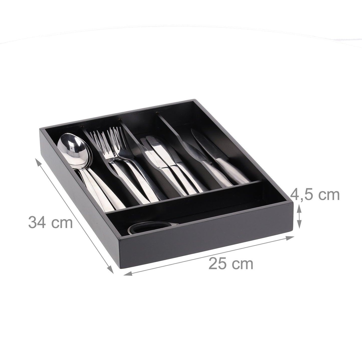 <p>Organize your kitchen effortlessly with this versatile cutlery tray, featuring five spacious compartments for optimal utensil storage. Say goodbye to cluttered drawers and enjoy easy access to your essentials.</p>

<ul>
<li>Organize efficiently with fi