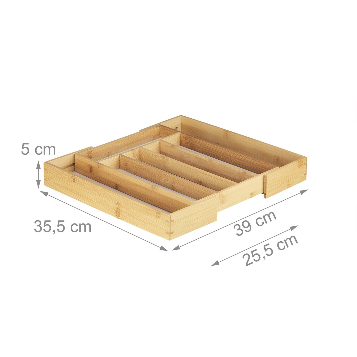 Cutlery tray bamboo 40 cm extendable