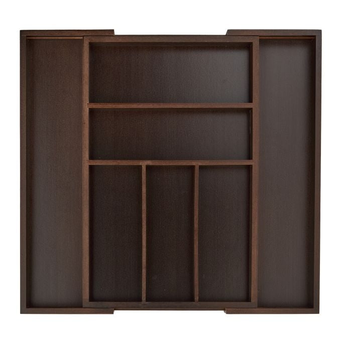 Cutlery tray bamboo dark brown
