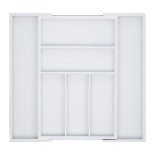 Cutlery tray bamboo white