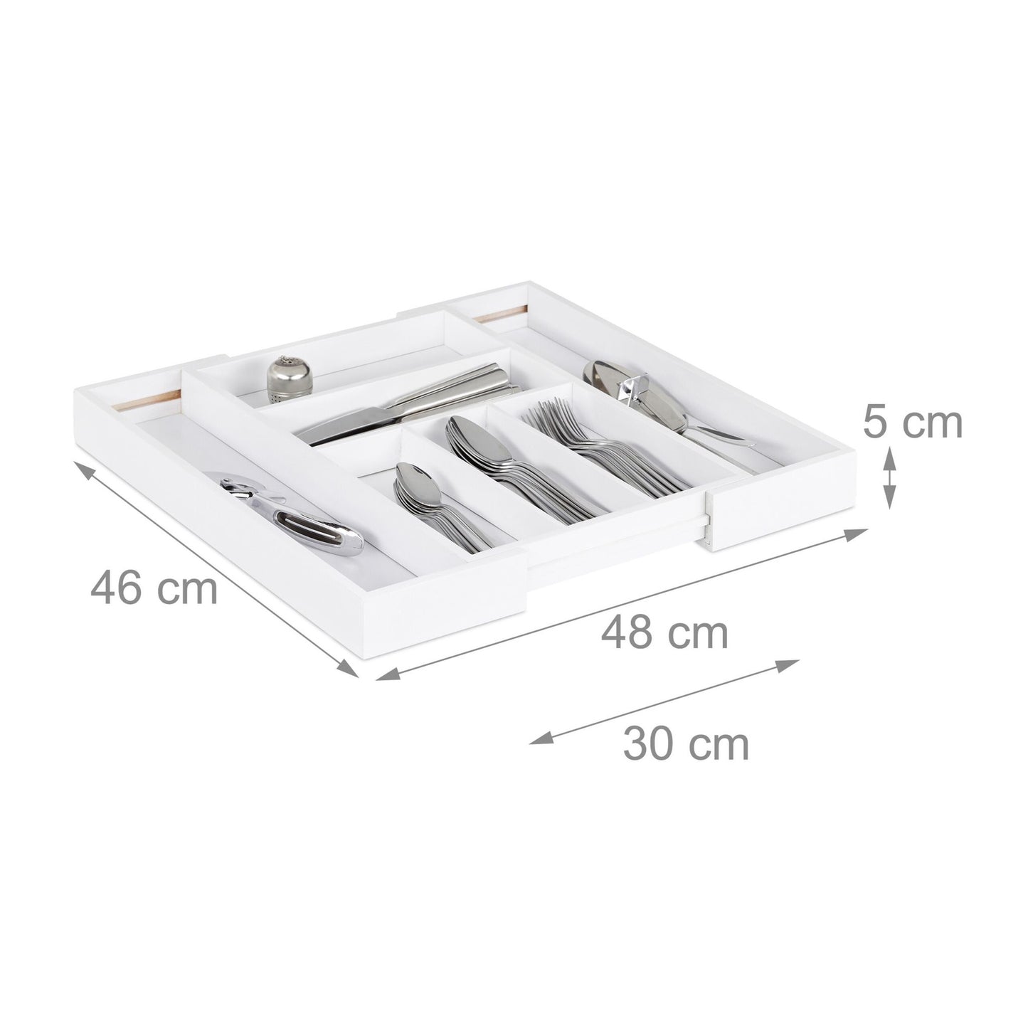 Cutlery tray bamboo white