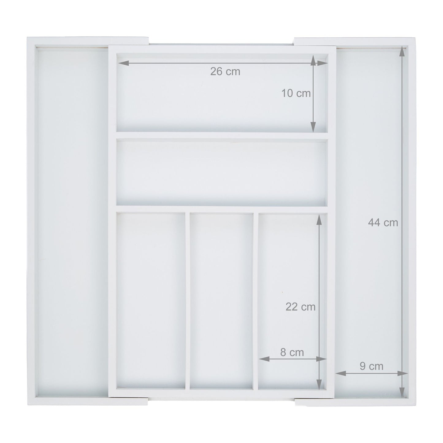 Cutlery tray bamboo white