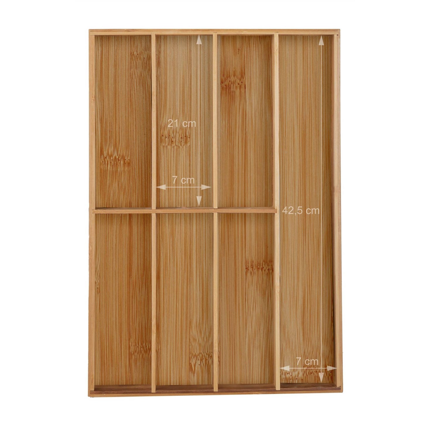 Cutlery tray in bamboo 7 compartments