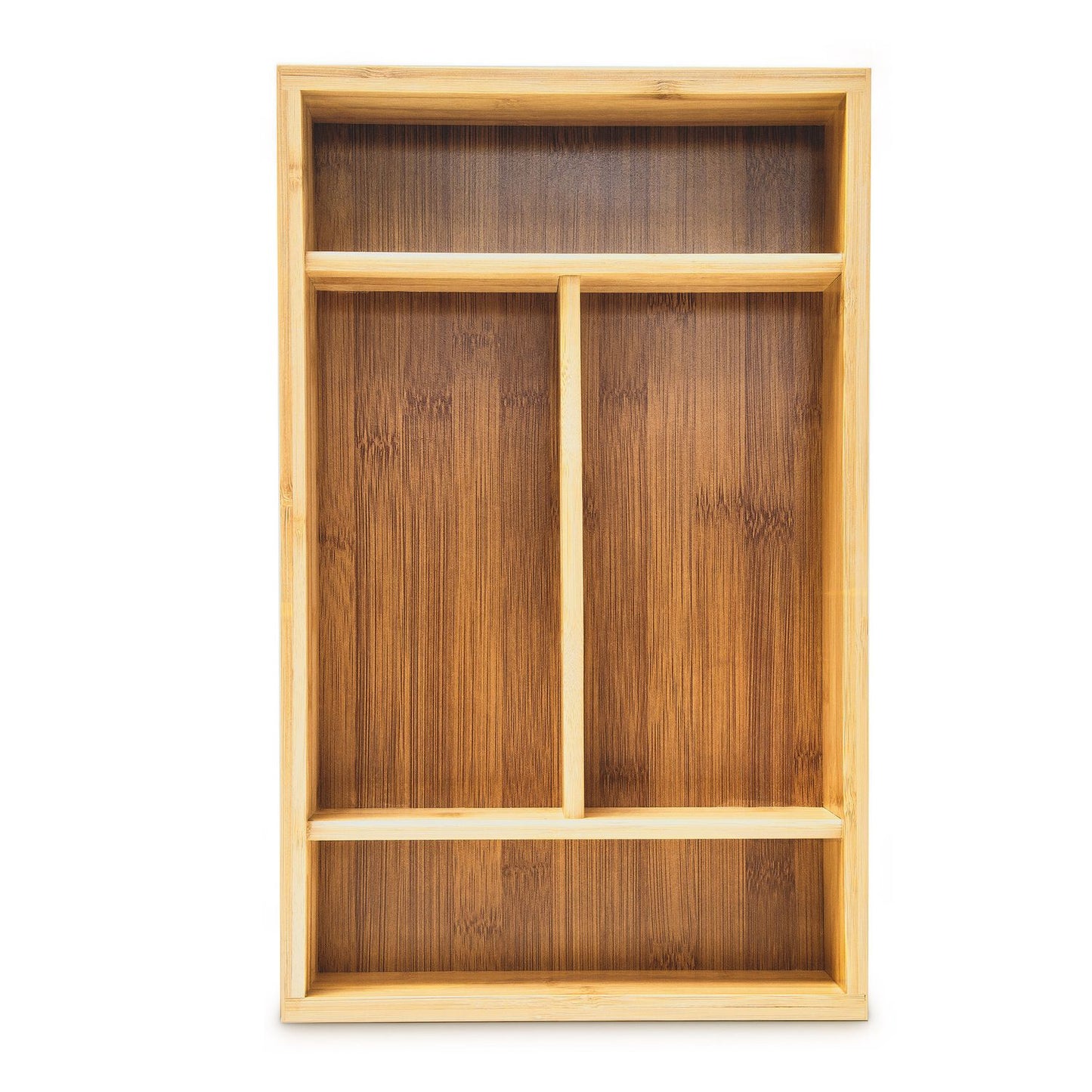 Cutlery tray in bamboo with carrying handle