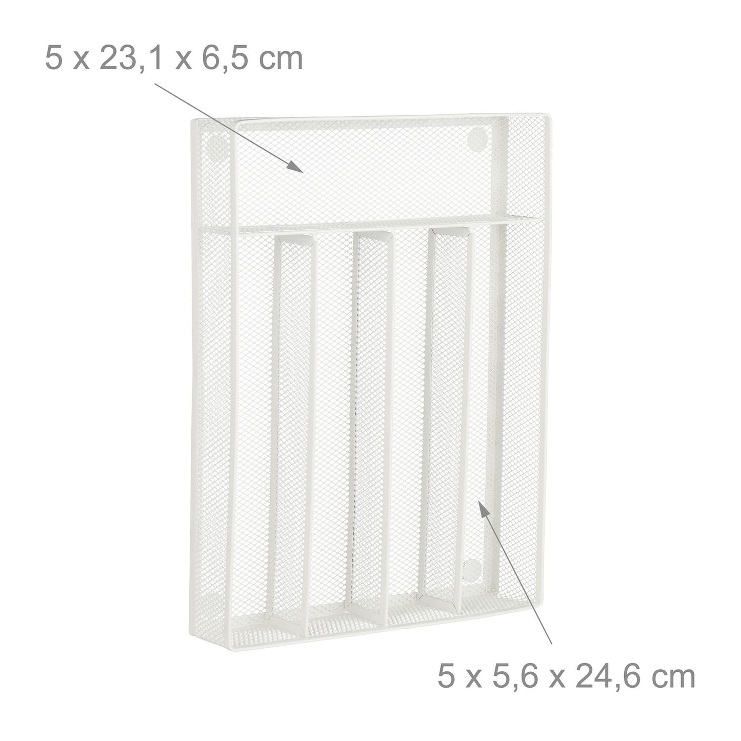 Cutlery tray metal white