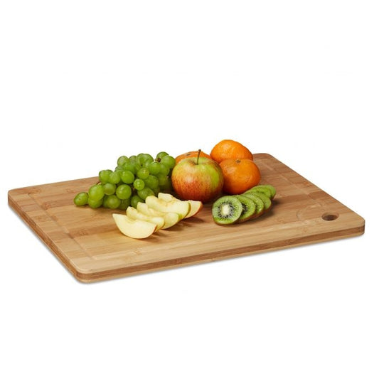 <p>The large cutting board with juice groove offers antibacterial bamboo construction, ensuring a hygienic and durable surface for all your kitchen needs.</p>

<ul>
<li>Enjoy safe cooking with antibacterial bamboo.</li>
<li>Protect knives with a scratch-r