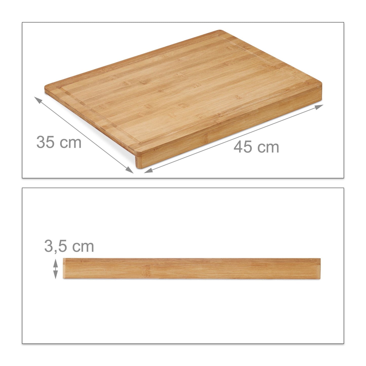 Cutting board with bent edge
