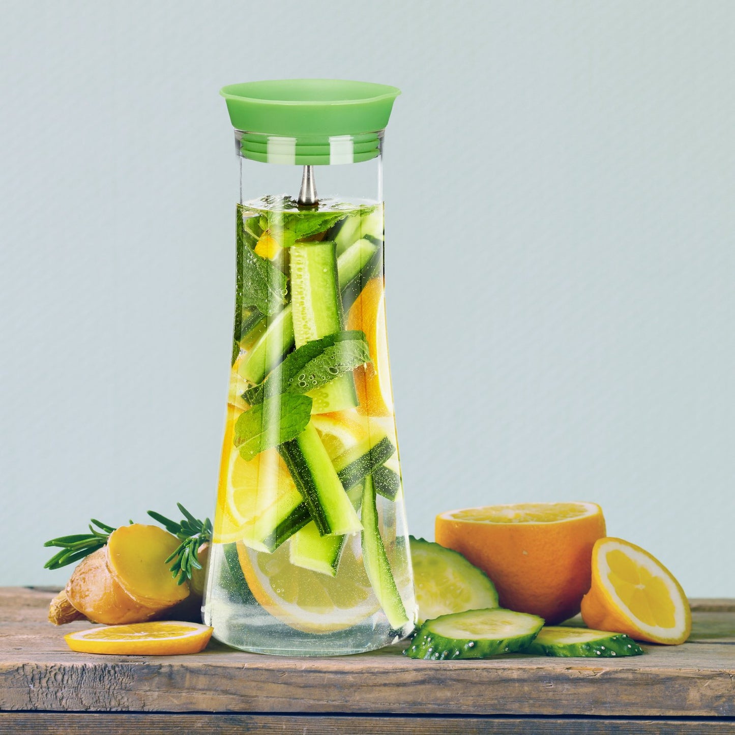 Cylindrical glass decanter 1 l