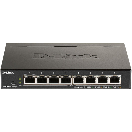 DGS-1100-08PV2 8-Port PoE Administerable Gigabit switch