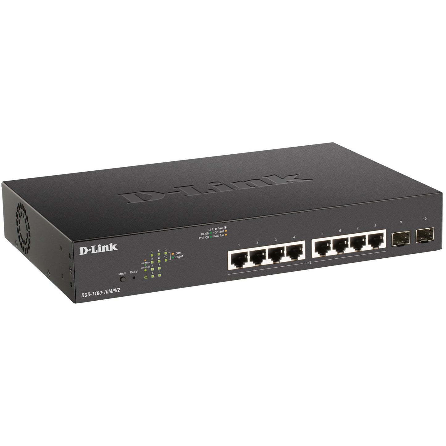 DGS-1100-10MPV2 10-port PoE+ Smart Manageable Gigabit switch